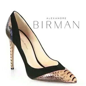 Alexandre Birman Python & Suede Pointy-Toe Pumps